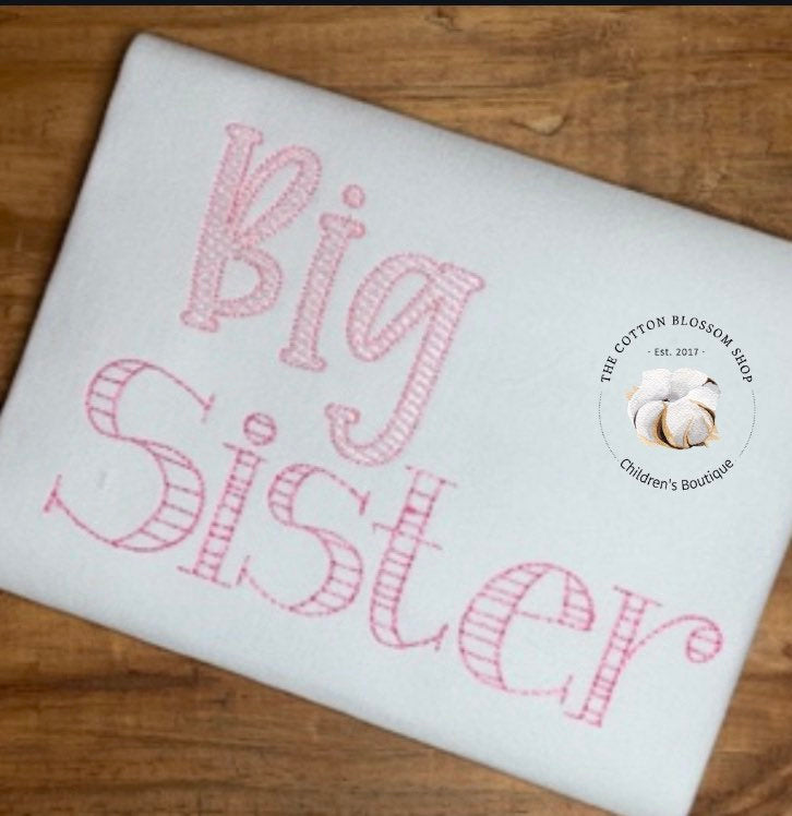 Big sister shirt, big sister pregnancy announcement shirt, big sister embroidered shirt