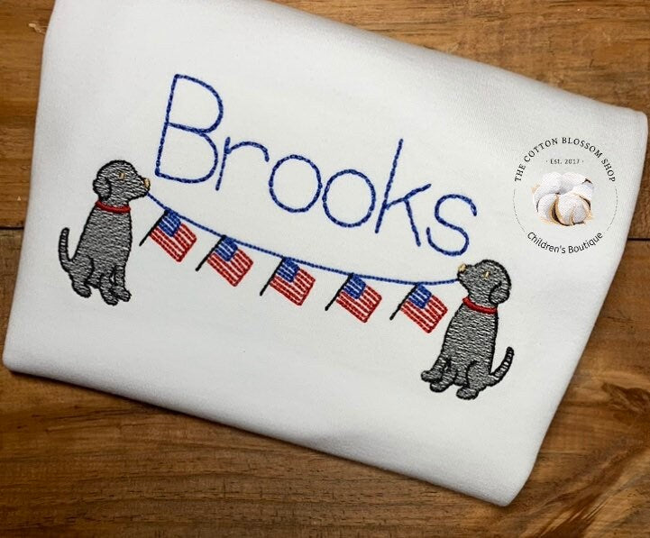 Patriotic Personalized dog shirt, personalized embroidered boy dog shirt