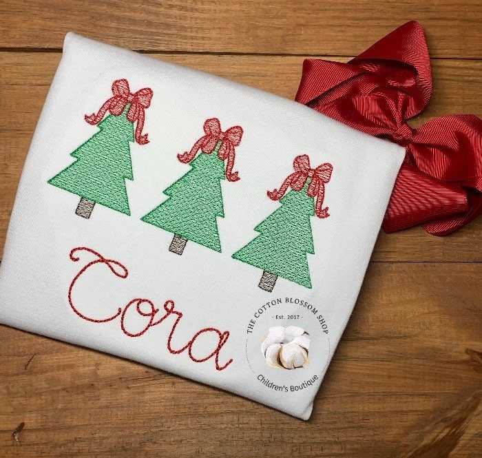 Girls Christmas Tree Shirt - Christmas tree shirt, Christmas Shirt, christmas personalized shirt, girls monogrammed christmas