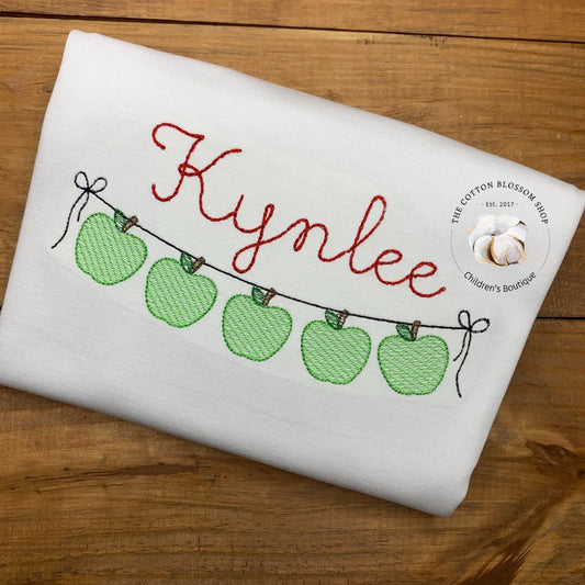 Back to School Monogrammed green apple shirt, girls back to School shirt, personalized apple shirt, monogrammed apple shirt, back to school