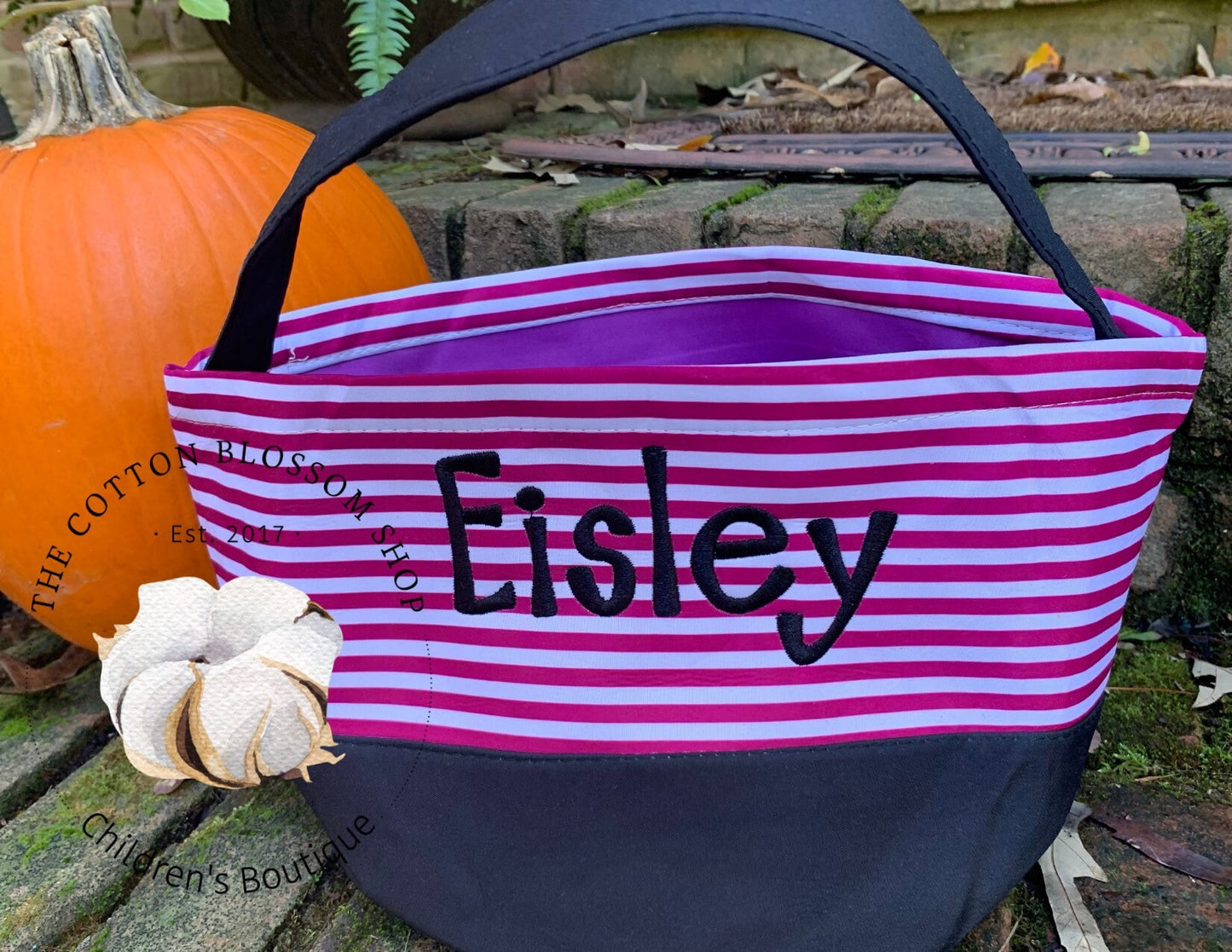 Trick or treat bag, monogrammed Halloween Bucket, Halloween Candy tote bag, Halloween bag, monogrammed halloween bag, personalized