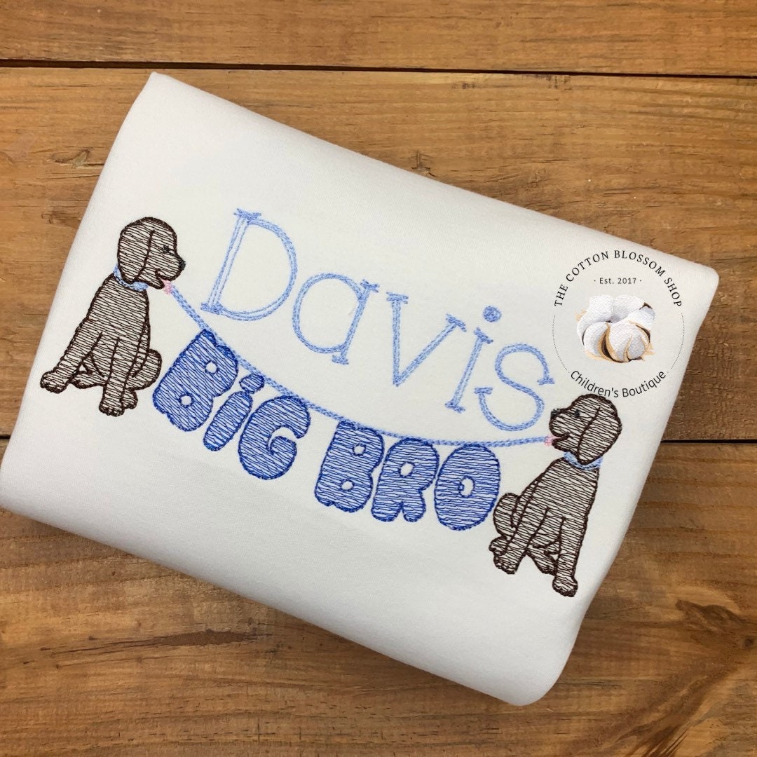 Big Brother shirt, big brother personalized shirt, brown puppy dog shirt