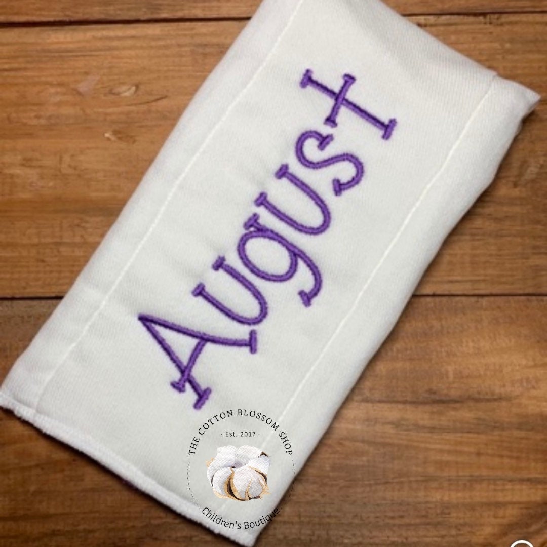 Baby girls monogrammed burp cloth
