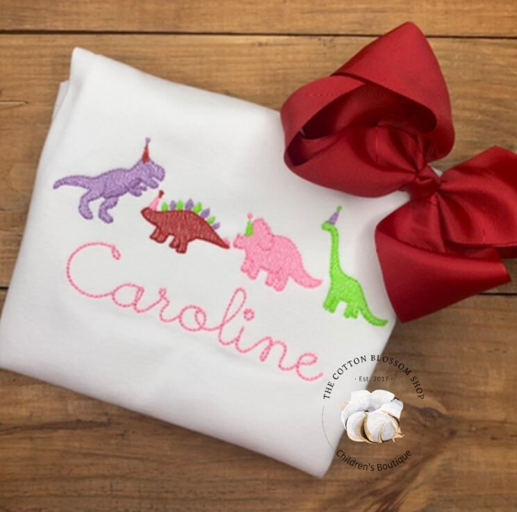 Girls Dinosaur birthday shirt, girls dinosaur shirt