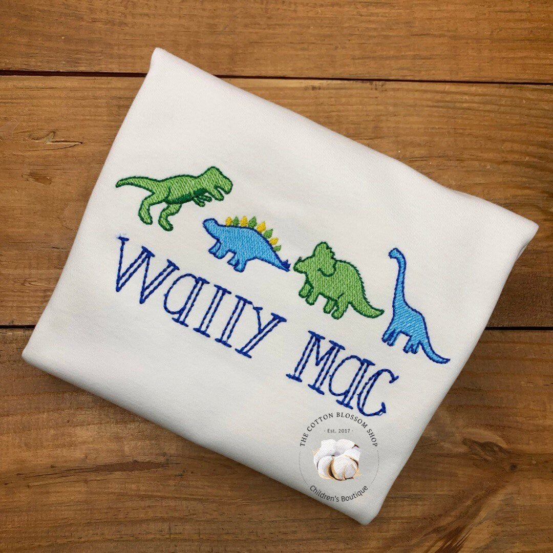 Boys Dinosaur Sketch Shirt, Boys Personalized Dinosaur Shirt