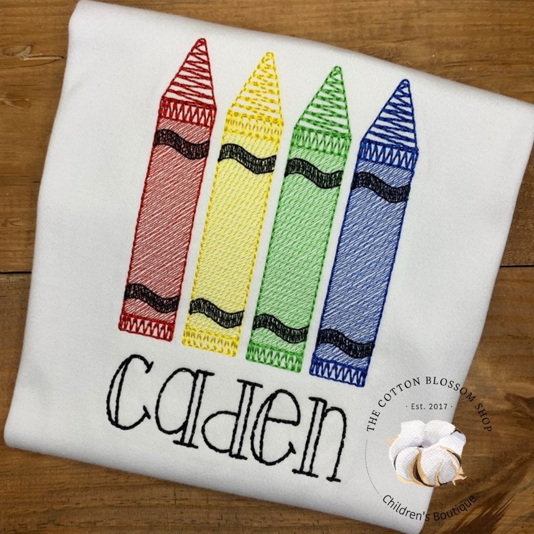 Boys first day of school shirt, boys back to school shirt, boys crayons shirt, boys kindergarten shirt, monogrammed shirt, crayons shirt