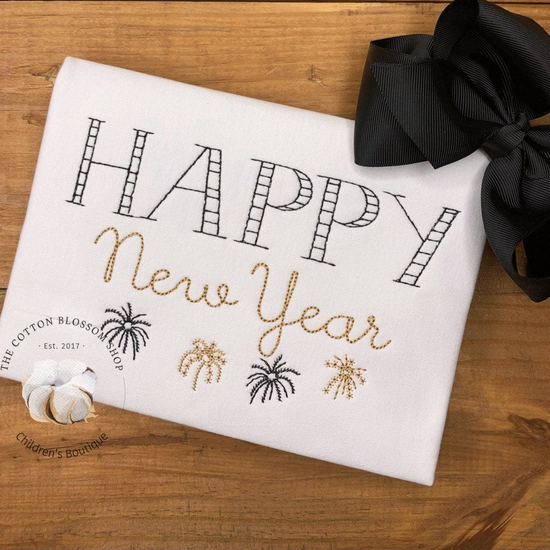 Girls New Years Eve Shirt, girls New Year's Eve applique shirt, New Years shirt