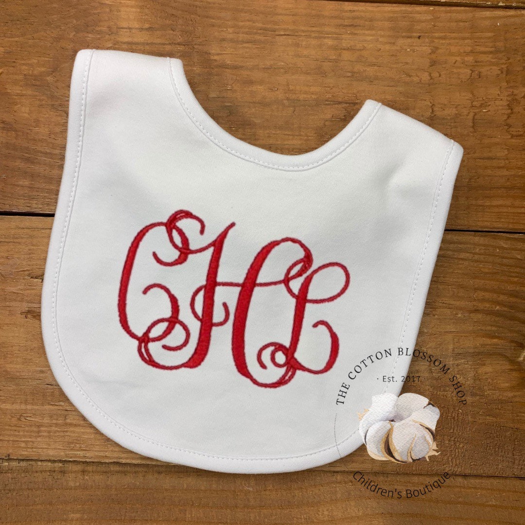 Baby girls bib, newborn coming home bib, newborn bib, boutique baby monogrammed name bib