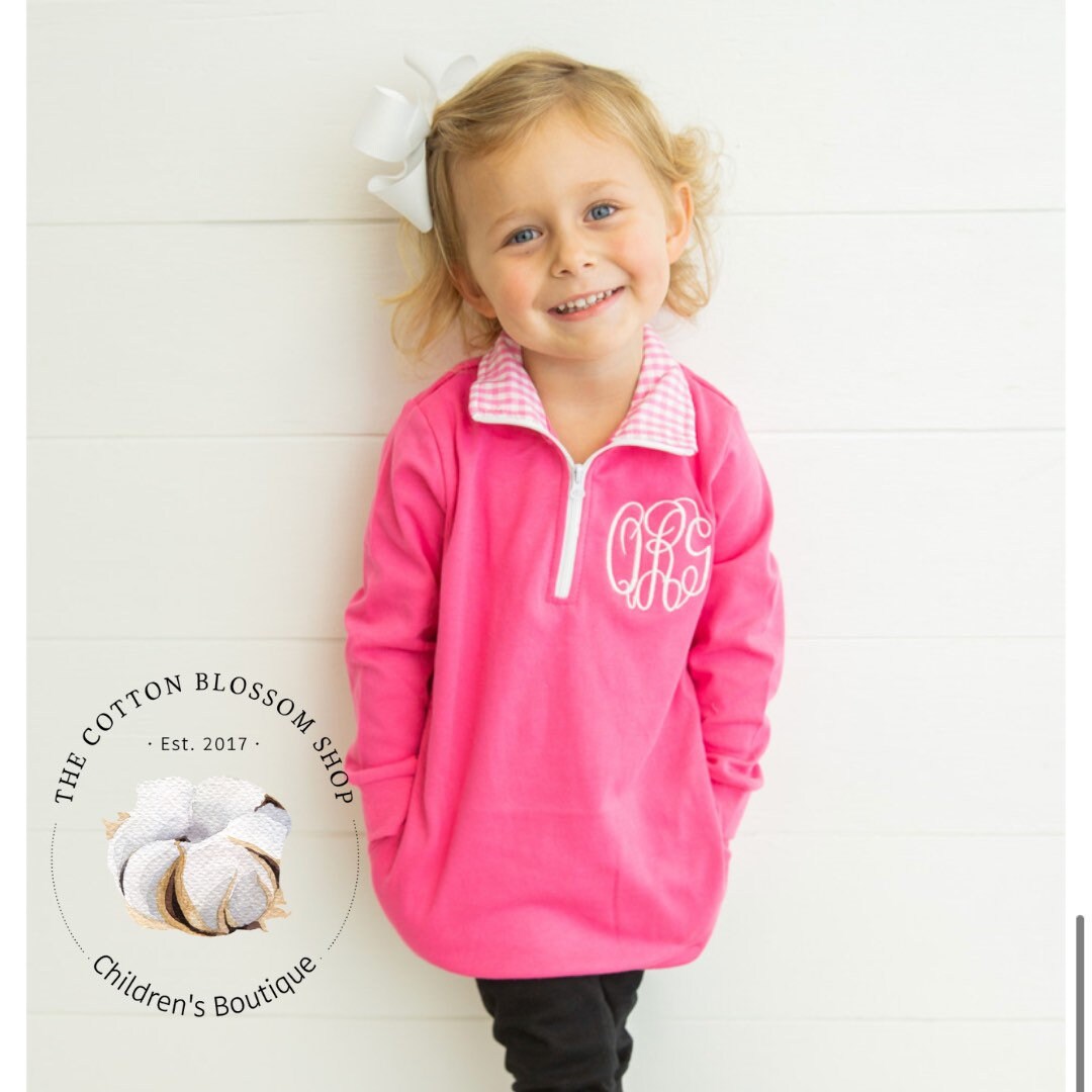 Kids monogrammed pullover, boys monogrammed sweatshirt, gingham pullover, girls pullover, boys pullover