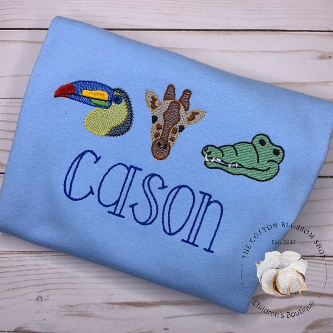 Boys Zoo Shirt, monogrammed zoo shirt, embroidered zoo shirt, going to the zoo