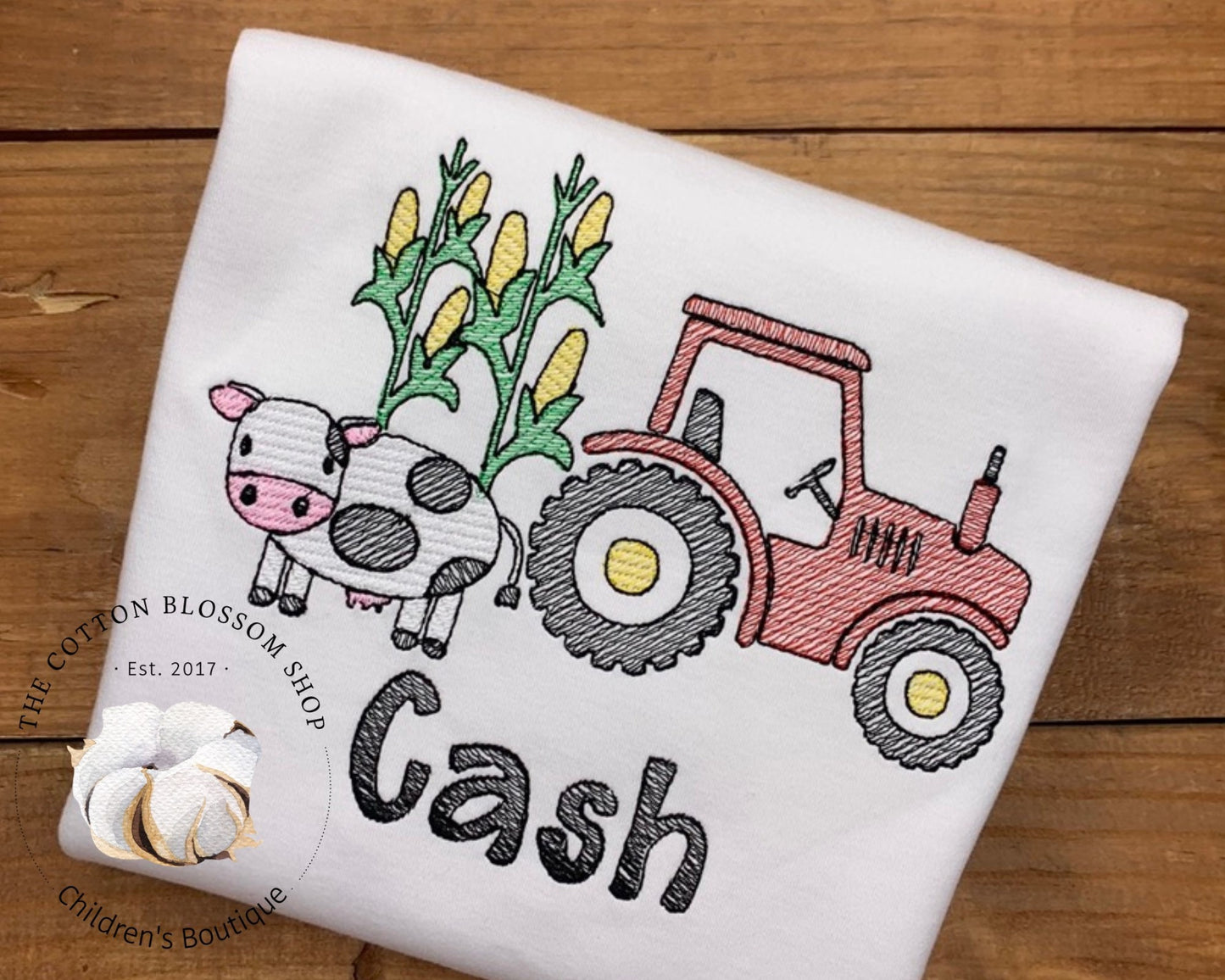 Boys Tractor shirt, boys farm shirt, Embroidered Shirt, boys appliqué tractor shirt, red, farm birthday shirt, farm toddler shirt, monogram