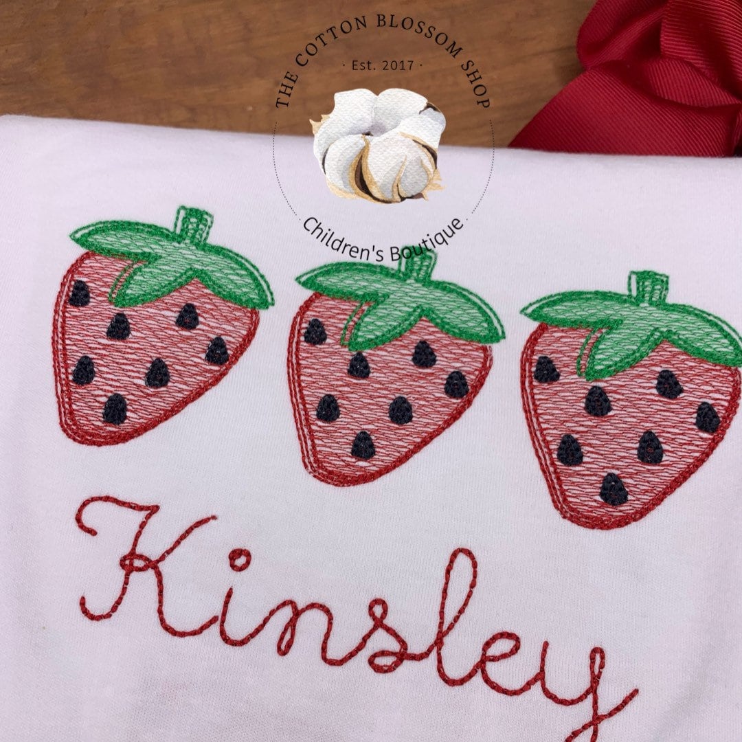 Girls monogrammed strawberry birthday shirt, first birthday shirt, strawberry birthday shirt, strawberry shirt