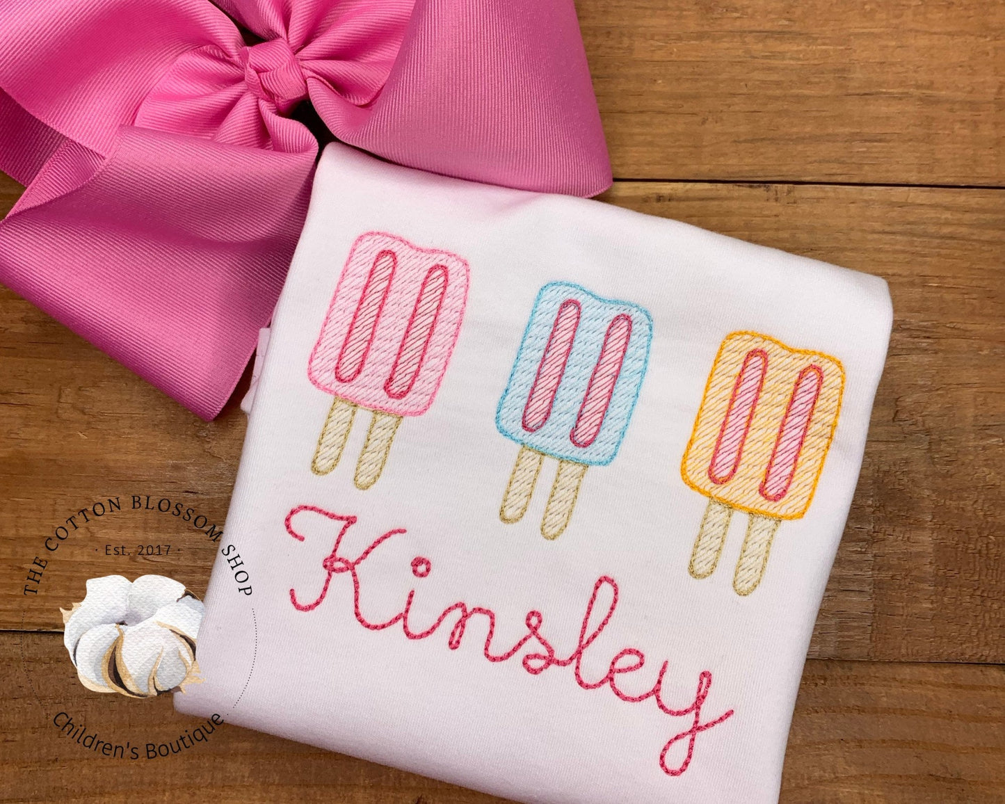 Girls summer shirt, Girls ice cream Shirt, Monogrammed Shirt, Ice Cream Birthday Shirt, embroidered
