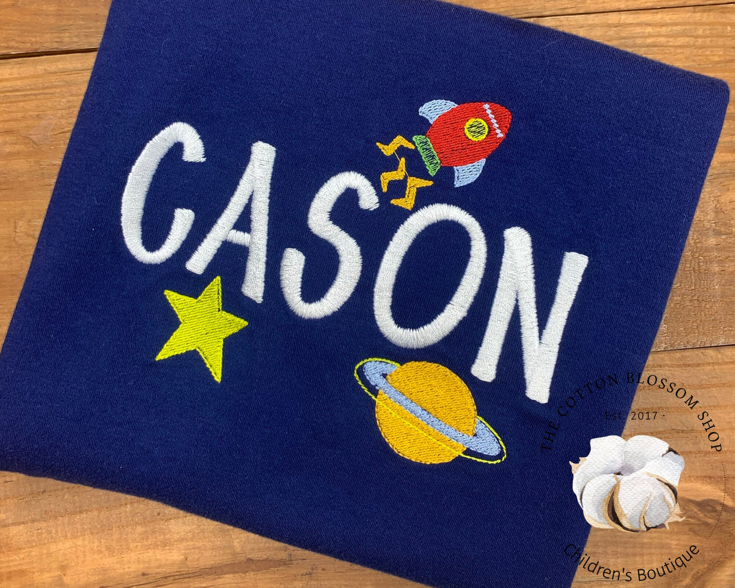 Boys Space themed shirt, monogrammed space shirt