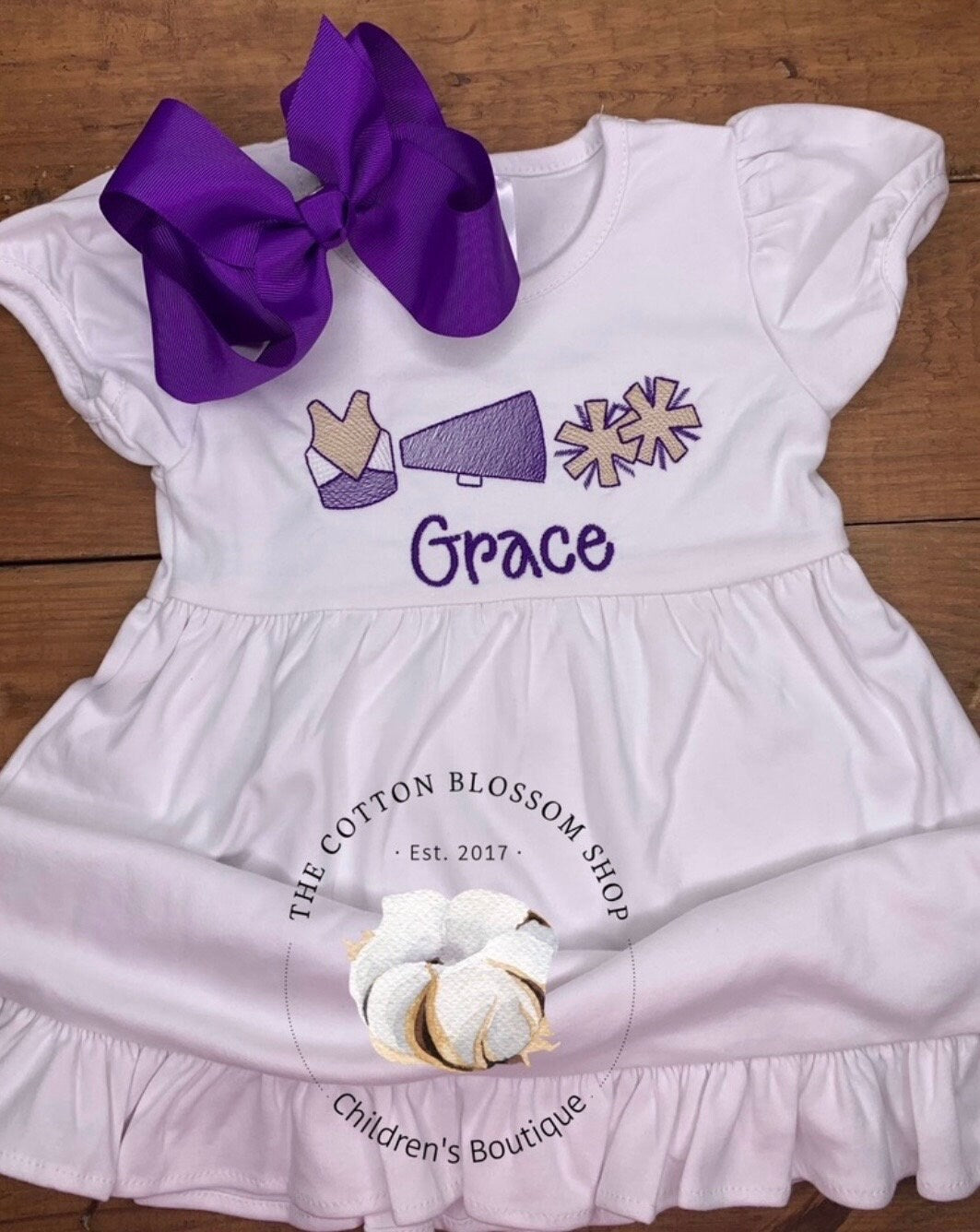Girls Monogrammed football dress, cheerleader dress