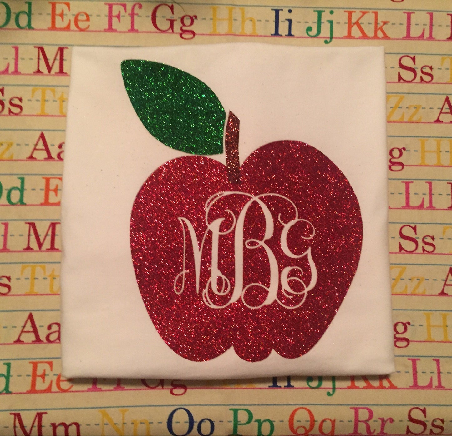 Back to school shirt, glitter apple shirt with monogram,back to School outfit, personalized apple shirt, back school glitter apple shirt