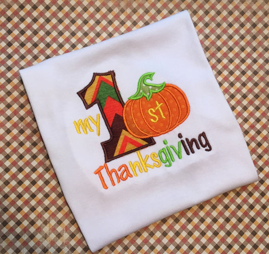 1st Thanksgiving shirt, first thanksgiving turkey shirt, turkey shirt, thanksgiving outfit, my 1st thanksgiving, girls turkey, personalized