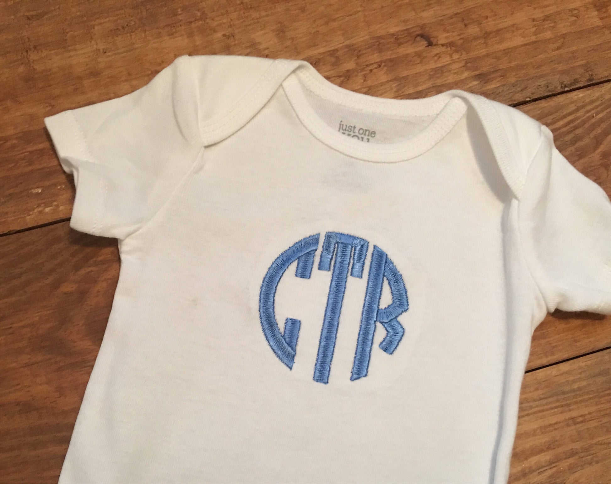 Baby boys circle monogrammed bodysuit - boys monogrammed baby shower gift - boys monogrammed bodysuit - stacked monogrammed