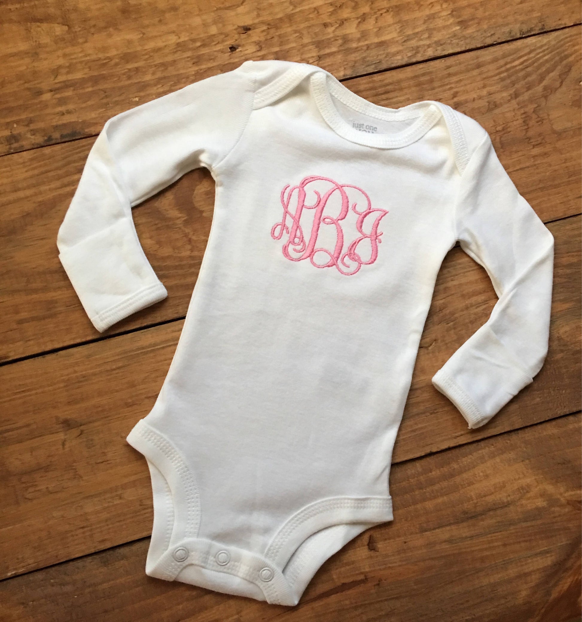 Monogrammed Baby girls bodysuit one piece, baby shower gift, monogrammed baby shower gift, monogrammed bodysuit, embrodiered