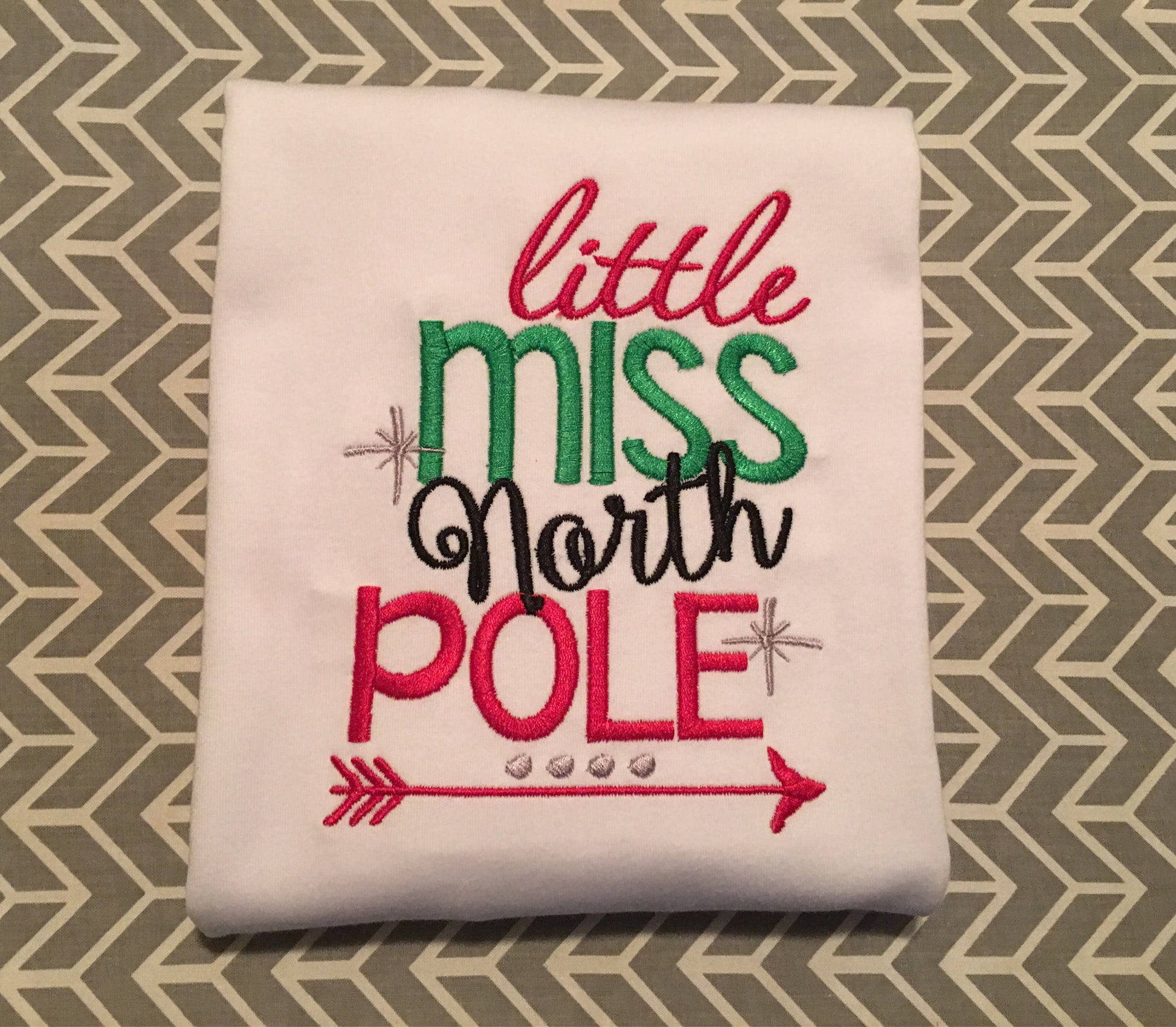 Girls Christmas shirt, little miss North Pole shirt, North Pole christmas shirt, christmas girls shirt