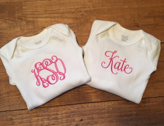 Baby girl coming home outfit set, baby shower gift set, newborn coming home outfit, hospital outfit, monogrammed one piece bodysuit