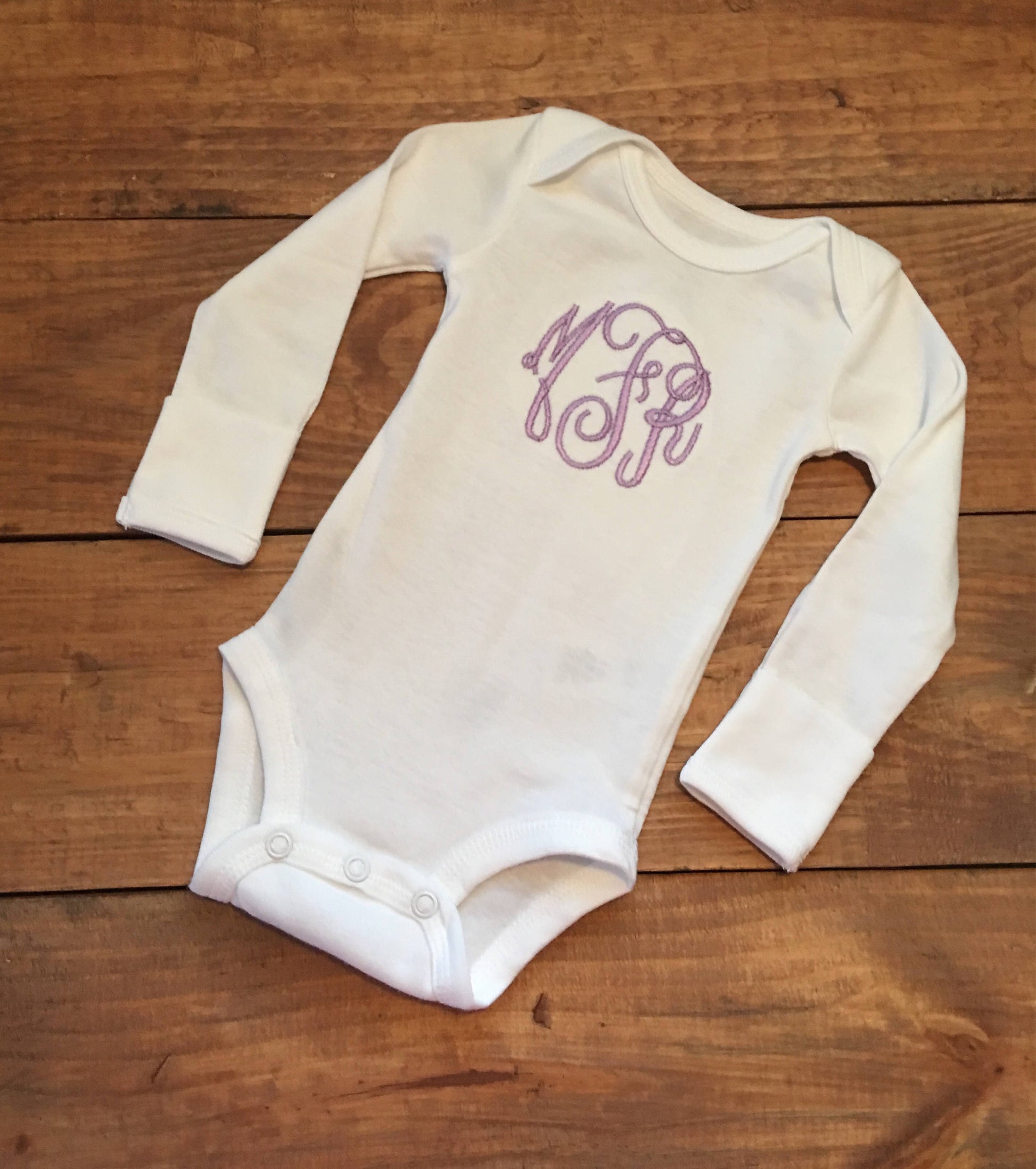 Monogrammed Baby girls bodysuit one piece, baby shower gift, monogrammed baby shower gift, monogrammed bodysuit, embrodiered