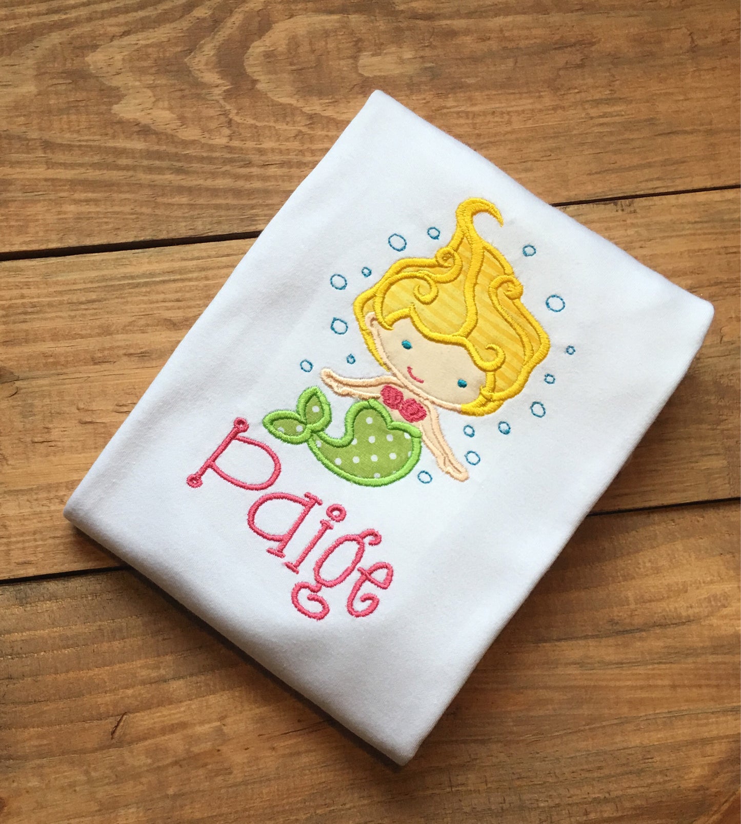 Girls monogrammed mermaid shirt, mermaid Applique personalized shirt, girls mermaid shirt, girls summer shirt, girls beach shirt
