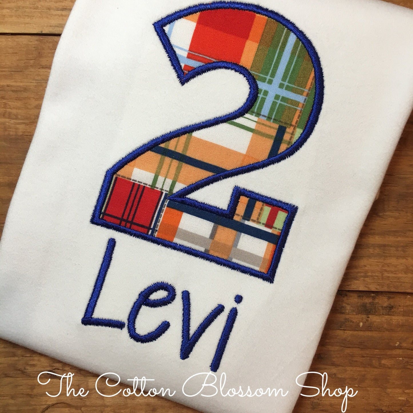 Boys plaid birthday shirt