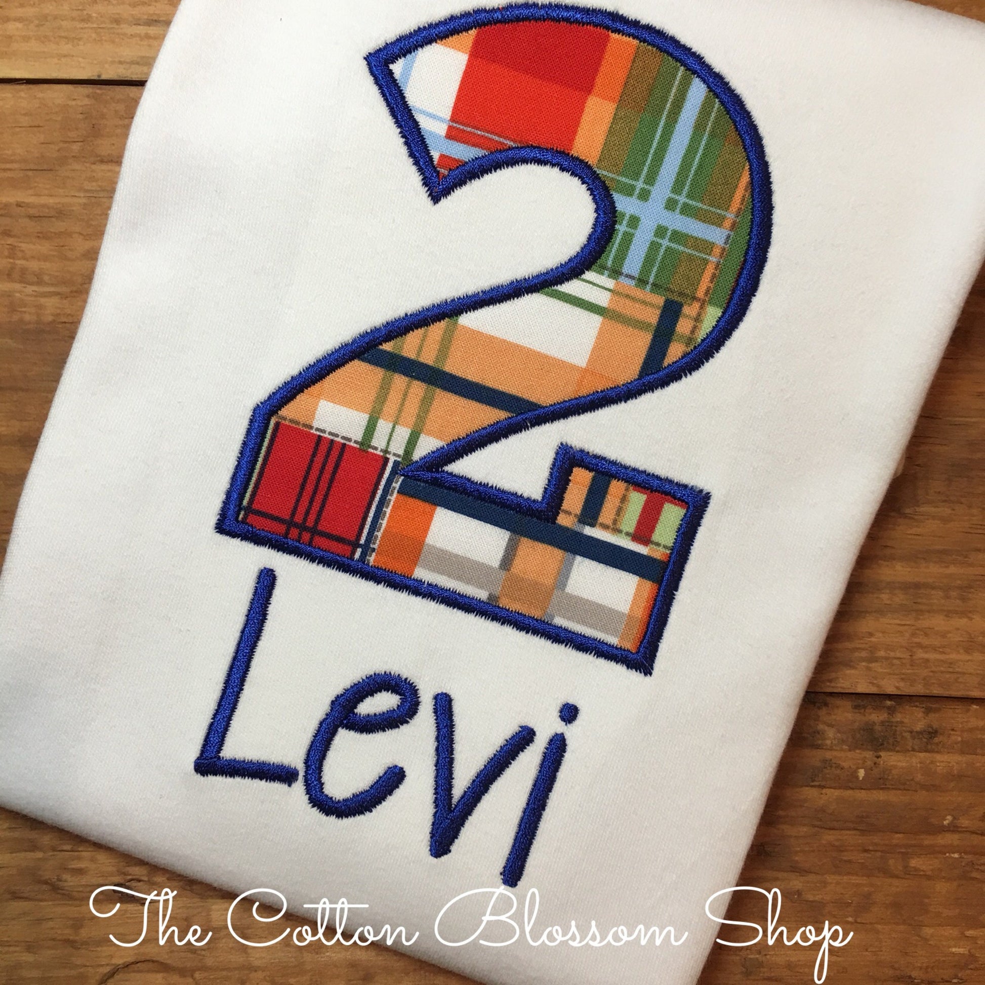 Boys plaid birthday shirt