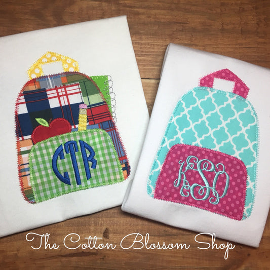Brother and sister matching Back to School shirt set, sibling shirt set, monogrammed backpack Shirt, matching first day of school shirts