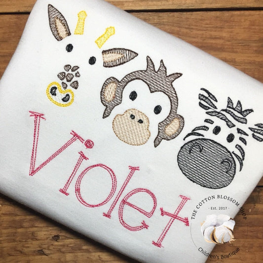 Boy's or Girl's Sketch Zoo Shirt - Going to the Zoo shirt