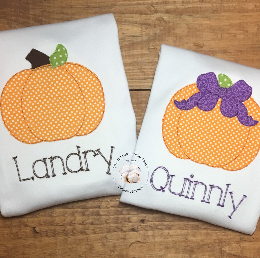 Brother and sister matching pumpkin shirt set, sibling shirt set, monogrammed pumpkin Shirt, matching fall pumpkin halloween shirts
