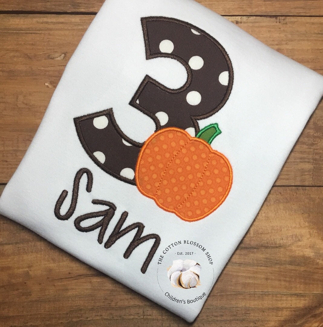 Boys pumpkin birthday shirt, boys halloween birthday shirt