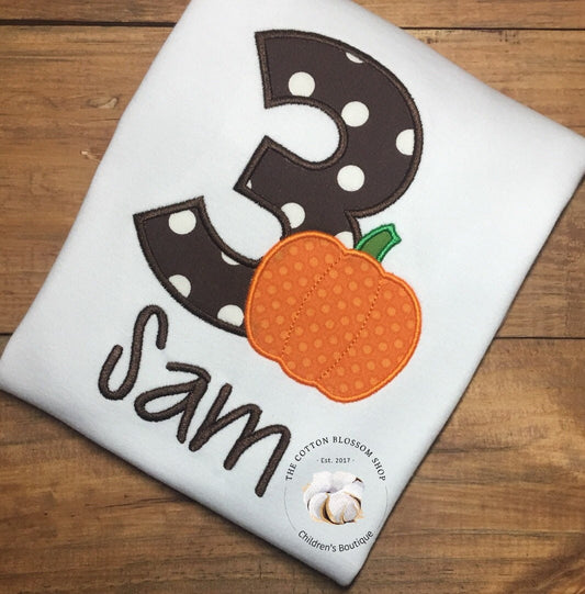 Boys pumpkin birthday shirt, boys halloween birthday shirt