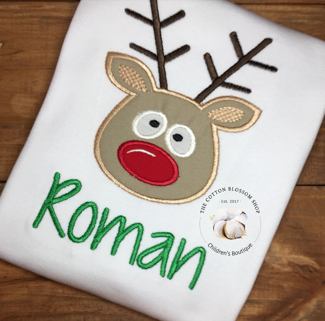 Brother and sister matching reindeer Christmas shirts, sibling christmas shirts, matching family christmas shirts, personalized christmas