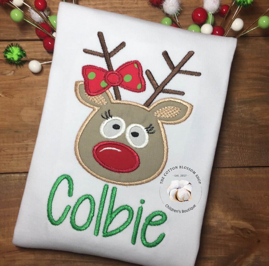 Brother and sister matching reindeer Christmas shirts, sibling christmas shirts, matching family christmas shirts, personalized christmas