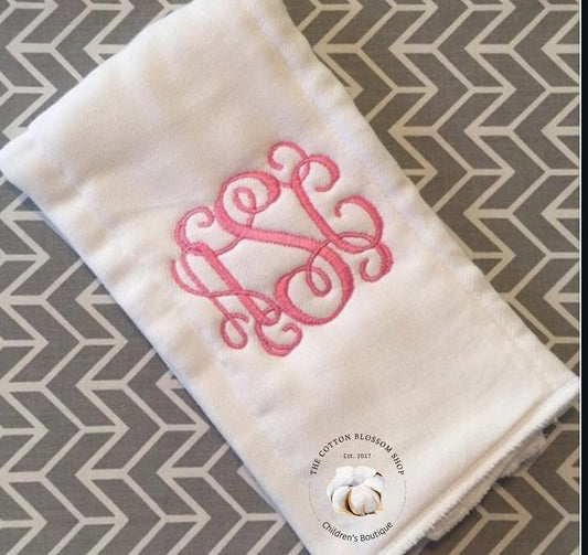 monogrammed burp cloth, baby shower gift, monogrammed baby shower gift, personalized burp cloth, embrodiered burp cloth