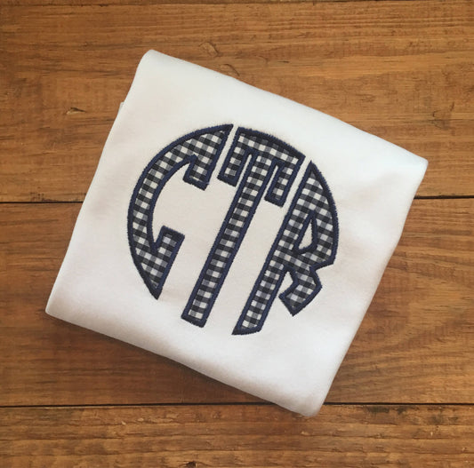 Boys circle applique monogram shirt, monogrammed circle shirt, boys monogram shirt, circle monogram shirt, boys monogrammed shirt