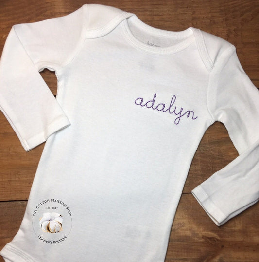 Baby girl coming home outfit, newborn coming home outfit, hospital outfit, monogrammed one piece bodysuit, girls name bodysuit
