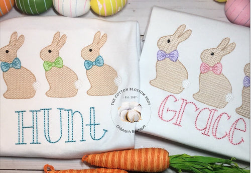 Brother and sister matching Easter outfit, sibling shirt set, easter matching shirts, brown bunny shirts