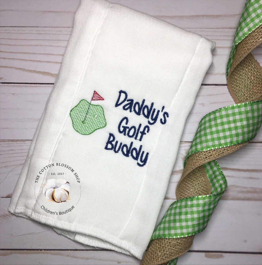Golf Burp Cloth, daddys golf buddy boys burp cloth, newborn golf burp cloth, fabric golf theme burp cloth