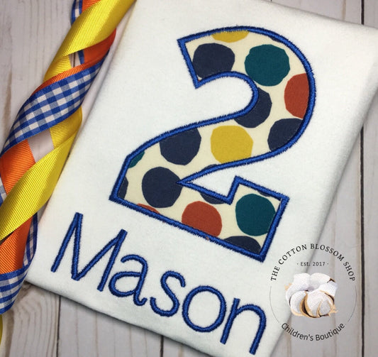 Two birthday shirt, 2nd birthday shirt, 2 applique birthday shirt, boys birthday shirt, 2nd birthday party shirt