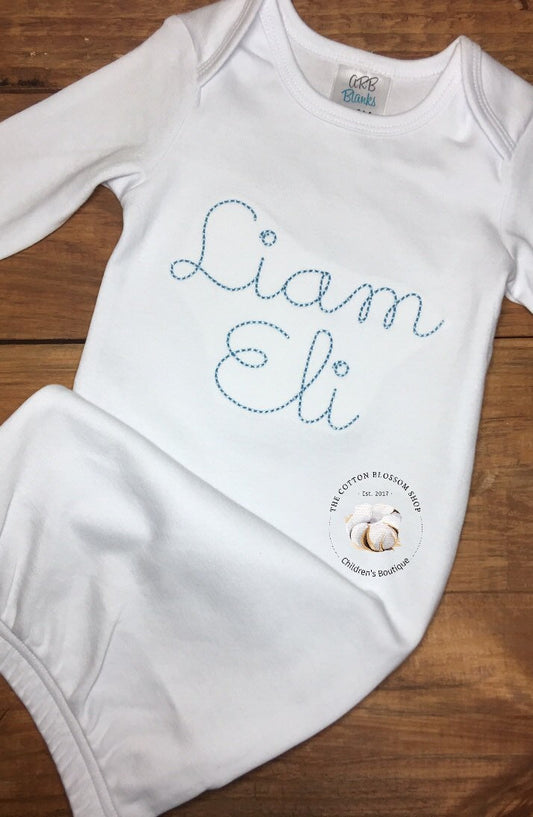 Baby boys Coming Home Outfit, newborn coming home outfit, newborn hospital gown, personalized baby boy shower gift