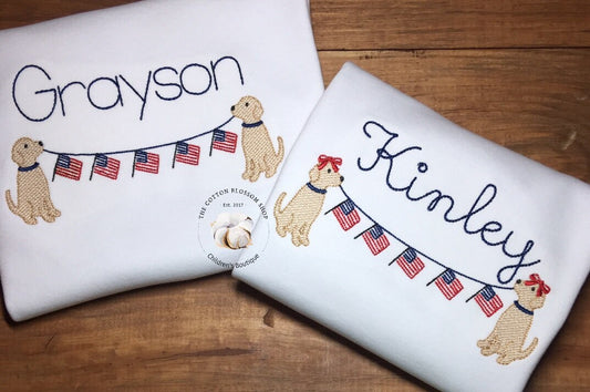 Brother and sister matching 4th of July shirts, sibling shirt set, matching patriotic appliqué shirts, brother sister matching 4th of july