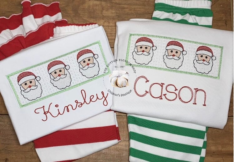 Brother and sister matching Christmas shirts, sibling christmas shirts, matching family christmas shirts, faux smock santa shirts