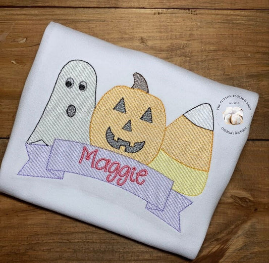 Girls Halloween Sketch Shirt