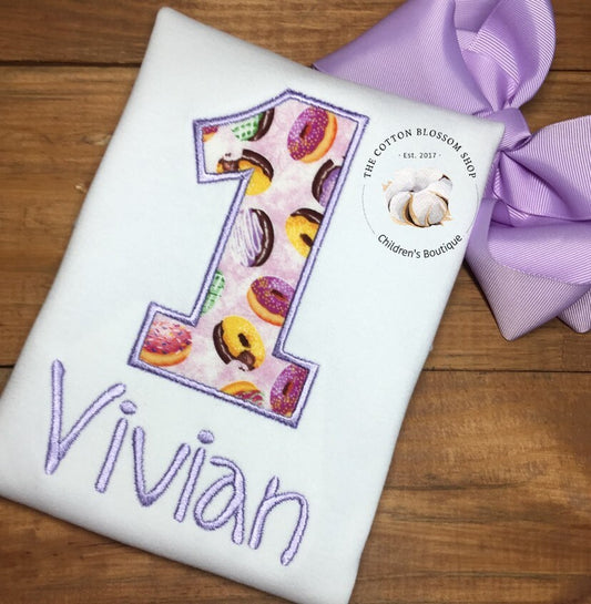 First birthday Donut birthday shirt, doughnut birthday shirt, Birthday donut shirt, donut birthday party shirt, 1st birthday, one year old
