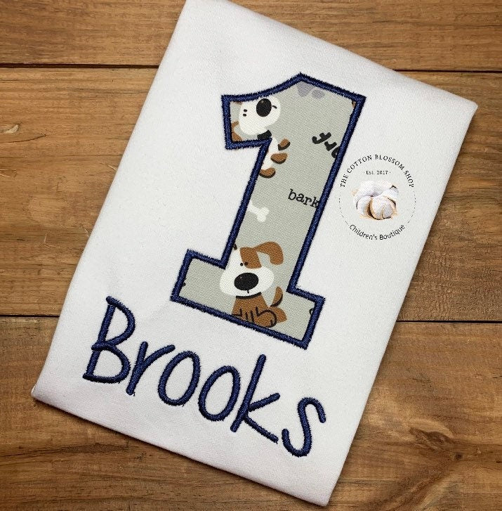 Boys 1st birthday dinosaur shirt, puppy dog birthday shirt, birthday dog shirt, puppy dog birthday shirt