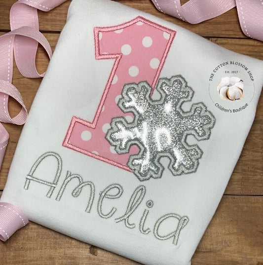 Winter ONEderland birthday shirt, snowflake birthday shirt, Ice princess birthday shirt, birthday shirt, pink snowflake birthday shirt