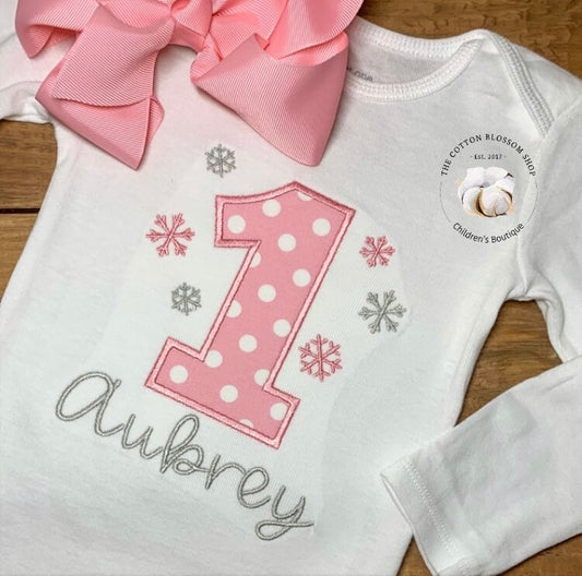 Winter ONEderland birthday shirt, snowflake birthday shirt, Ice princess birthday shirt, birthday shirt, pink snowflake birthday shirt